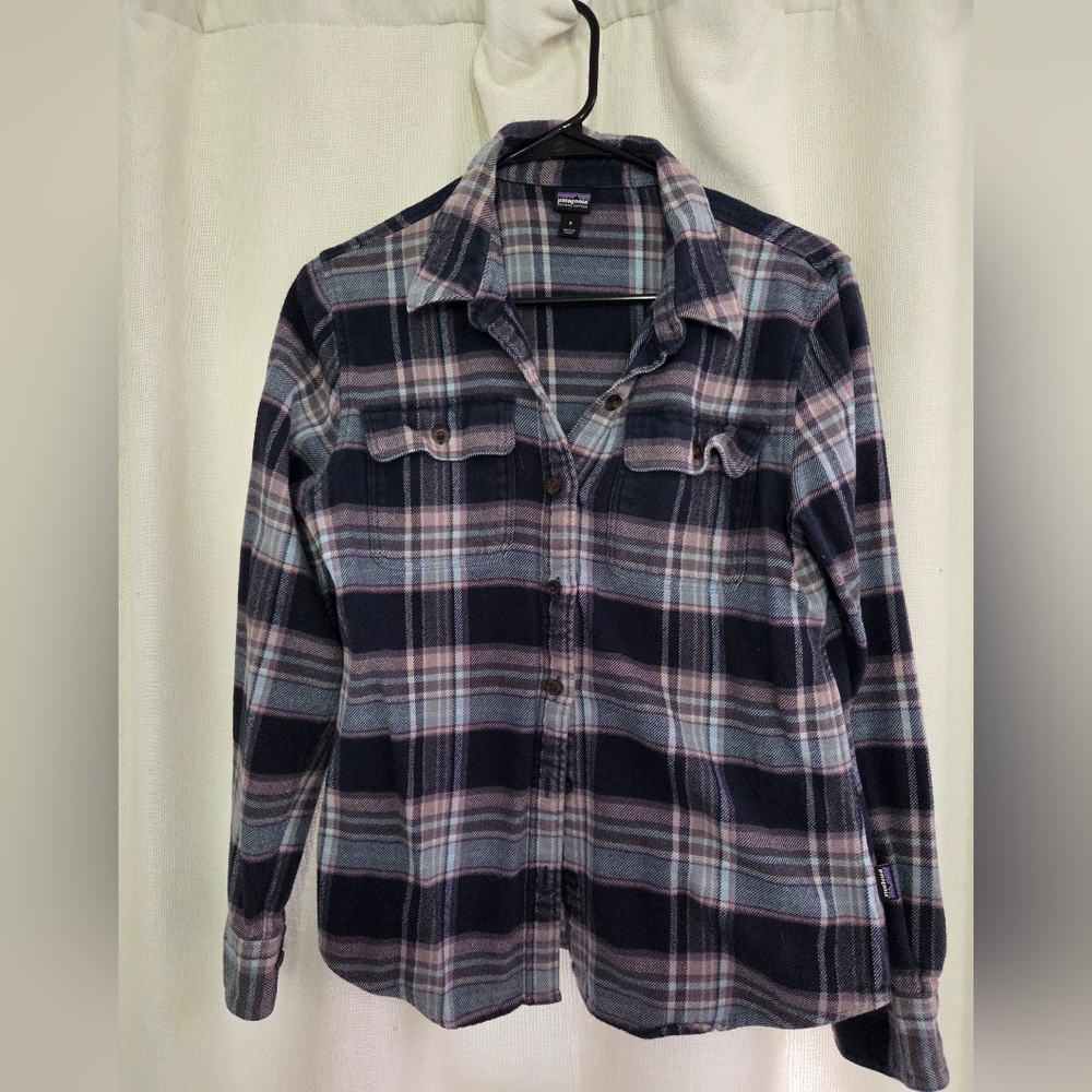 Patagonia Organic Cotton Plaid Shirt - Blue and Pink